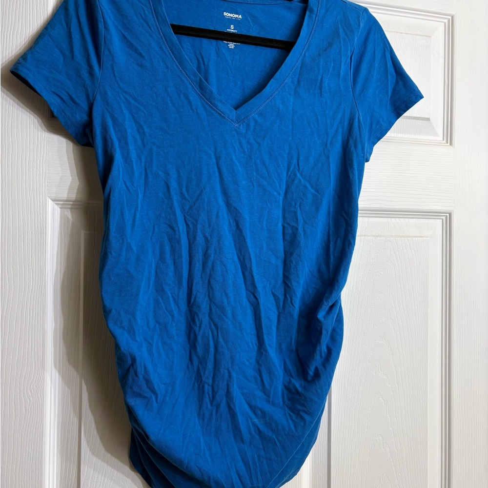 Sonoma Royal Blue V-Neck Tee Maternity Small